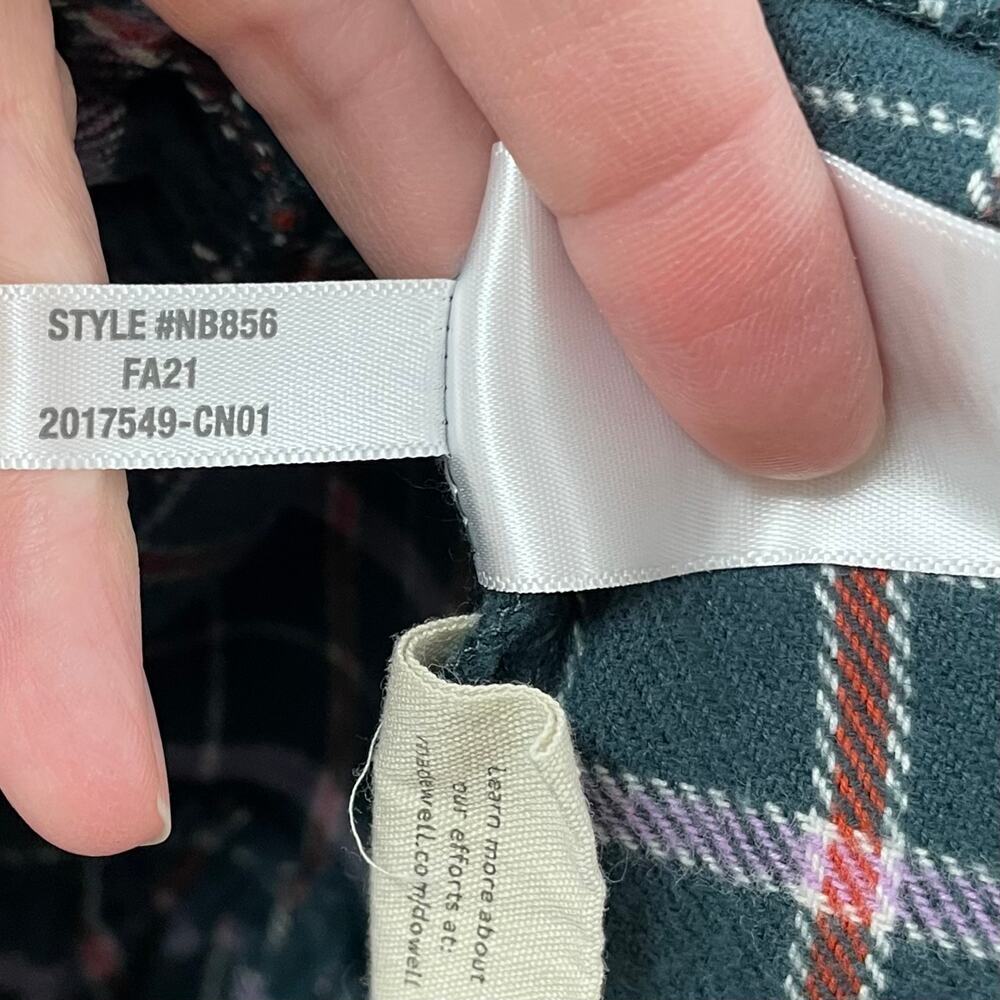 Madewell 4 Flannel Colette Mini Dress in Plaid Midnight Green NB856 - Picture 12 of 13
